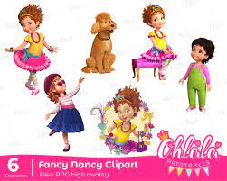 6 Characters Png Fancy Nancy Clancy Clipart High Quality Frenchy Jojo Cute Girl Doll Birthday Printable De Printablesohlala En Etsy