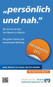 Dieser eintrag hat leider keine kontaktdaten hinterlegt. Jahresbericht 2011 Vr Bank Biedenkopf Gladenbach Eg