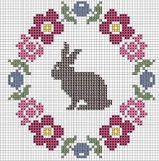 A picture of the finished embroidery, high quality threads 100% cotton, zweigart fabric, a. Sew French Free Bunny Bloom Cross Stitch Pattern