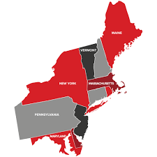 283 miles or 455 km New Hampshire