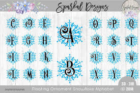 Snowflake Monograms For Floating Ornaments Cut Files By Sparkal Designs Thehungryjpeg Com