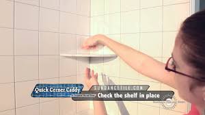 The corner shower shelf is stable and secure at this point. Quick Corner Caddy Instructional Video How To Install A Corner Shelf In Shower On Existing Tile Youtube