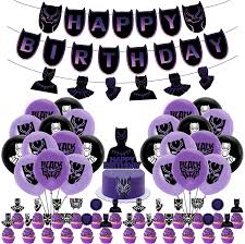What started out as a birthday party for patrice bell turned into a simultaneous celebration of bell and the release of the highly anticipated black panther movie. Black Panther Birthday Party Supplies 51pcs Black Panther Party Supplies Set For Home Decoration Kids Birthday Party Decor Including Banner Cake Toppers Toppers Balloons Walmart Com Walmart Com