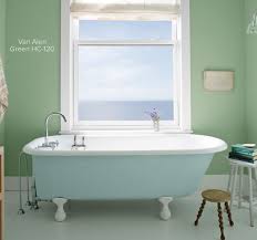 Make a small bathroom﻿ feel bigger by emboldening it with a dark, bright, or experimental paint color﻿. Bathroom Paint Color Ideas Inspiration Benjamin Moore
