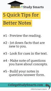 5 Quick Tips For Better Notes College Study Smarts Study Smarter College Study Study Skills