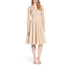 Women S Adrianna Papell Embellished Dress 279 Liked On Polyvore Featuring Dresses Champagne V Neck C Embellished Dress Beaded Cocktail Dress Derby Dress