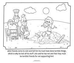 Job S Friends Visit Coloring Page Bible Coloring Pages Bible Coloring Bible For Kids