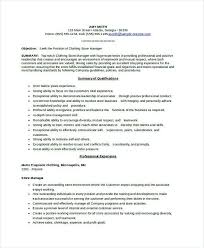 clothing store manager resume 1 , store