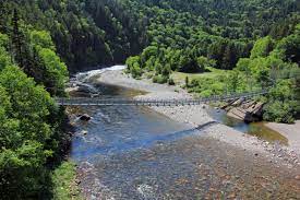 The Fundy Trail And The Fundy Footpath Connect By Crossing The Big Salmon River On This Impressive Suspended Bridge Backpacking Travel River Trip