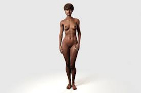 Naked Black Woman Fit 3D Model 