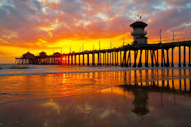 Huntington beach is a seaside city in orange county in southern california, located 35 miles southeast of downtown los angeles. Huntington Beach Pier Huntington Beach Ca California Beaches