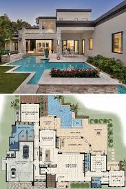 Two Story 4 Bedroom Modern Florida Home Floor Plan In 2020 Beautiful House Plans Florida House Plans Modern House Floor Plans