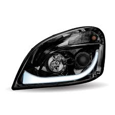 Blinkers and brake lights work. Fl Cascadia Led Projector Headlight Assembly Black Driver Side Freightliner Cascadia Headlight Assemblies Headlight Assemblies Headlights