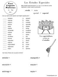 New Printable Spanish Freebie Of The Day Cognate Patterns S To Es Worksheet From Printablespanish Com Spanish Cognates Cognates Social Studies Worksheets