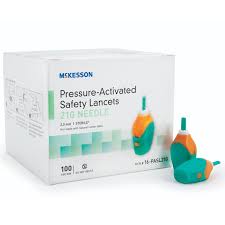 mckesson safety lancet fixed depth lancet needle pressure activated