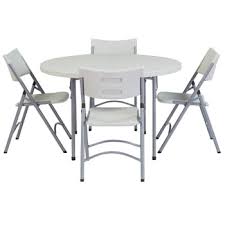 $42.31 (7 used & new offers) ages: National Plastic Folding Table Chair Set 48 Round Folding Table With 4 Folding Chairs 602 4 Bt48r Packaged Tables And Chairs Worthington Direct