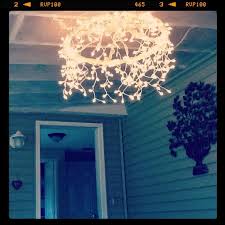 This Would Be Great For Wedding Decor Its Cheap And Easy All You Need Is A Hula Hoop Lace Ice Cycle Lights An Hula Hoop Chandelier Christmas Lights Hula Hoop