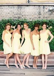 Tips From The Pros How To Pull Off Mismatched Bridesmaids With Weddington Way Yellow Bridesmaids Yellow Bridesmaid Dresses Short Yellow Bridesmaid Dresses