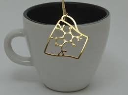 Caffeine Molecule In A Coffee Cup Necklace 24 Karat Gold Etsy Coffee Lover Coffee Cups Caffeine Molecule