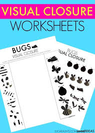 Free Visual Closure Worksheets With A Bug Theme Visual Perception Activities Visual Perceptual Activities Handwriting Activities