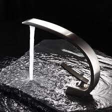 The design normally incorpates curved lines with one or two handles, which these faucets don't usually don't serve as the centerpiece of the bathroom because that's just how modern stuff works. Fapully Modern Bathroom Vessel Sink Faucet Long Curved Spout Single Handle Vanity Faucet Brushed Nickel Music City Favorites Businesses Restaurants Places Greater Nashville Tn