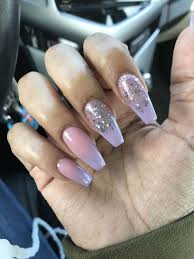 The length is very 'instagram. Short Coffin Nails Pink And Purple Ombre Acrylic With Some Glitter Short Coffin Nails Purple Ombre Nails Ombre Nails