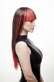 Emo hairstyles for guys scene haircuts haircuts with bangs girl haircuts pretty hairstyles scene hairstyles blue hairstyles hairstyle ideas black emo hair. Lady Quality Wig Cosplay Long Straight Black With Red Strands Ends Bangs Fringe Punk Emo