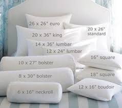 Standard Pillow Insert Sizes Sewing Pillows Bed Pillows
