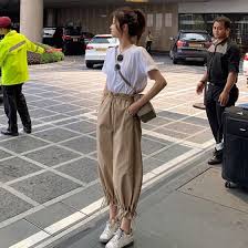 While streetwear might have become a mostly mainstream look, our women's streetwear takes the hip hop influenced streetwear movement to the alternative scene with urban goth and health goth styles at its. Shop Korean Style Women Khaki Harem Pants Solid Color High Waist Autumn Casual Streetwear Gothic Loose Preppy Trousers Online From Best Women S Jeans On Jd Com Global Site Joybuy Com