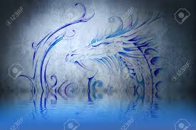 While in the western world, the dragon tattoo can represent evil, danger and darkness, chinese and japanese dragon tattoos are really about power, strength, and the unrelenting spirit of man. Medieval Dragon Tattoo On Blue Wall With Water Reflections Stock Photo Picture And Royalty Free Image Image 13344486