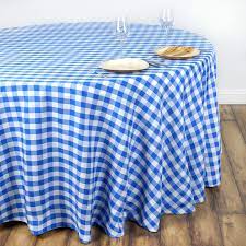 Check spelling or type a new query. Buffalo Plaid Tablecloths 108 Round White Blue Checkered Gingham Polyester Tablecloth Tableclothsfactory