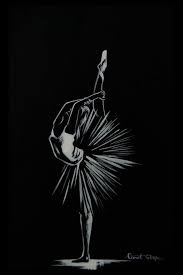 Black And White Dancer Drawing Ballerina Art Print Minimalist Ink Drawing White On Black Modern Wall Art Ballet Art Ballet Art Wall Art Ballet Art