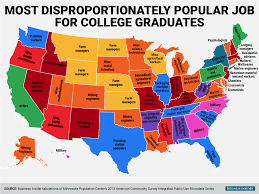 Here S The Most Disproportionately Popular Job For College Graduates In Every State College Graduation College Job