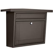 Place the mailbox over the anchor and attach with screws. Architectural Mailboxes Frank Lloyd Wright Collection Beachy Wall Mount Locking Mailbox 2427rz 10 The Home Depot