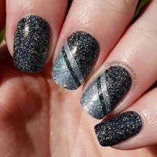 Mixed Mani Color Street Nails Nails Black Nails With Glitter