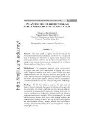 My sincere thanks go to all my beloved friends, especially zera, eym, hid, shidah, and others in ames and also in malaysia, especially my close friends kak anor, kak yati, eiman, kak jarah, kak leha, kak misah, kak nurul. Pdf Enhancing Higher Order Thinking Skills Through Clinical Simulation Nagendralingan Ratnavadivel And Elengovan Varutharaju Academia Edu