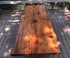 Her father passed away and was going to use this piec. Napa Redwood Slab Live Edge Table Bozke Design Co