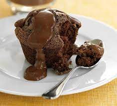 Chocolate Muffins With Hot Chocolate Custard Recipe Bbc Good Food Recipes Desserts Chocolate Custard