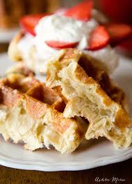 It's a dense waffle with chewy bit of caramelized pearl sugar. Traditional Belgian Liege Waffle Recipe Ashlee Marie Belgium Waffle Recipe Belgian Liege Waffle Recipe Waffle Recipes