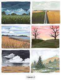 Landscape Paintings In Gouache 2019 Land Sky Appointment Calendar By 1canoe2 Artwork Product Landscape Art Painting Painting Art Projects Gouache Art