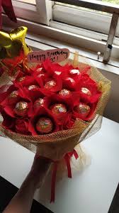 Wishing you a wonderful happy birthday! Ferrero Rocher Bouquet Ferrero Rocher Bouquet Rose Bouquet Valentines Birthday Candy Bouquet