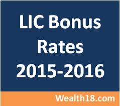 Lic Bonus Rates For 2015 2016 Wealth18 Com