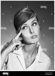 Woman pointing vintage Black and White Stock Photos & Images