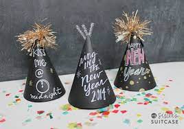 Happy Holidays Chalkboard Party Hats Chalkboard Party New Year S Eve Hats Diy Party Hats