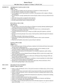 Clinical Educator Resume Samples Velvet Jobs