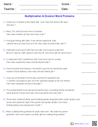 Addition, subtraction, multiplication, and division skills are included. Word Problems Worksheets Dynamically Created Word Problems