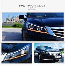 ホンダ インスパイア cp3用 流れるウインカー ヘッドライト ヘッドランプ 左右セット新品プロジェクター 国内カットライン仕様 車検対応 08 13年 led for honda accord2008 2013 led head lamp vland 車パーツ 車ラ ホンダ インスパイア ヘッドランプ ホンダ