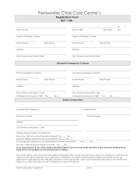 Free Printable Day Care Registration Forms Daycare Contract Daycare Forms Parent Handbook