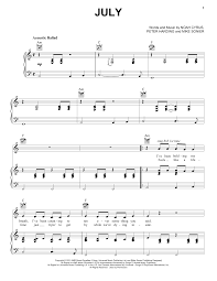 Noah Cyrus July Sheet Music Notes Chords Score Download Printable Pdf Noah Cyrus Sheet Music Notes Sheet Music