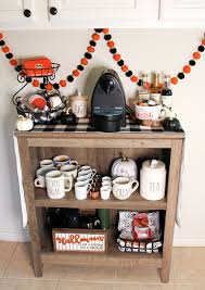 Create a cozy nook set yourself up for a relaxing weekend by placing your coffee bar in the coziest spot in your kitchen. Create A Halloween Coffee Bar For Home Joyfully So